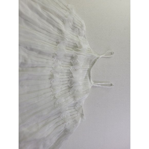 Ramy Brook Women's S White Lined Pleated Ruffle Tank Top Cropped READ - Picture 4 of 11